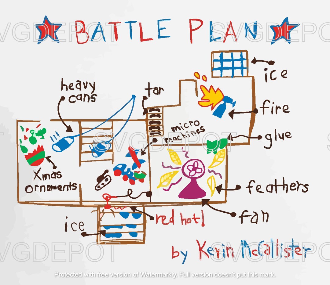 Home Alone Battle Plan W/ Landscape View Svg, Ai, Dxf, Emf, Png, Pdf, Cricut, Silhouette - Etsy