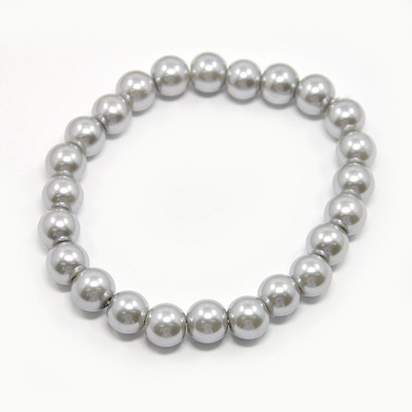 Stackable Glass Pearl Bracelets Gift For Mothers Sisters Daughters 6mm Bead