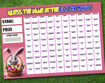 Guess the Name of EASTER Bunny Fundraising Game Easter Spring Summer Fete Fayre A4