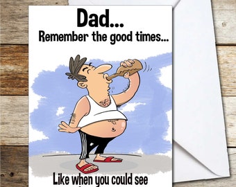 Funny Father's Day or Birthday Card See your Feet For Dad Daddy Father Step Dad