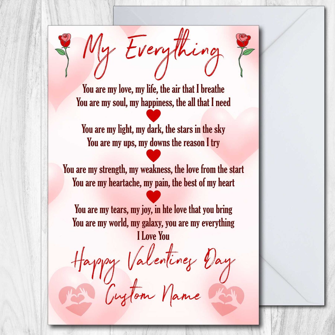 Personalised Valentines Day Card Husband Boyfriend FIANCÉ LOVE MY ...