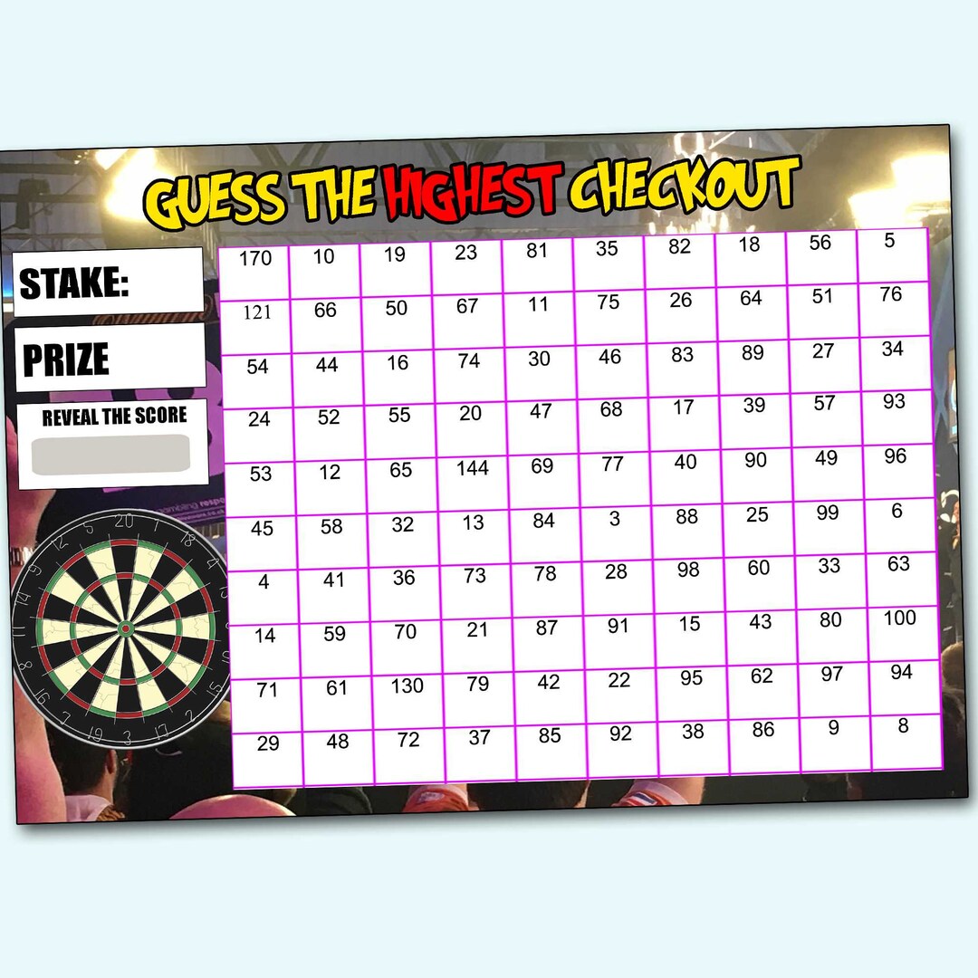 Guess the Highest Checkout Darts Luke Littler Fan Fundraising Game A4 Etsy