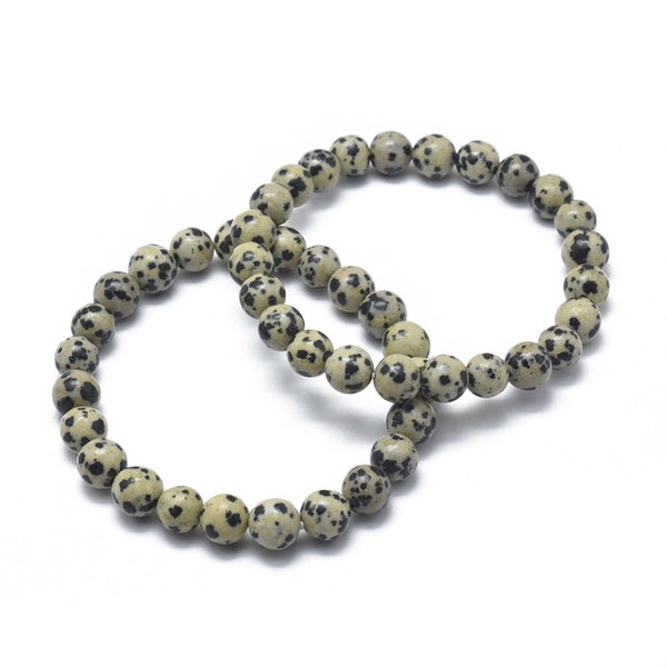 Dalmatian Jasper Bead Stretch Bracelets