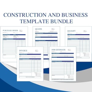 Navy Blau Bau & Business Bundle | PDF/doc auf iPhone/Microsoft Edge/Google Chrome/Microsoft Word/Adobe