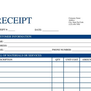 Navy Blue Receipt Template - EDITABLE & PRINTABLE PDF/doc on Microsoft Edge/Google Chrome/Microsoft Word/Adobe/Google Doc