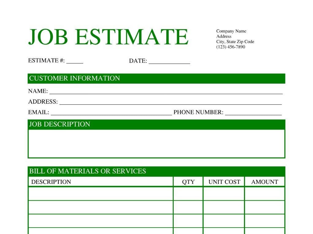 green-construction-job-estimate-template-editable-etsy