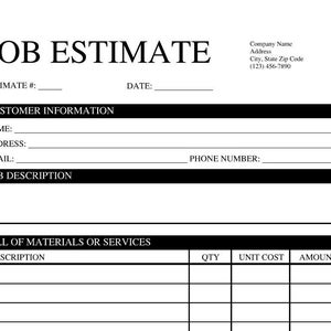 Construction Job Estimate Template - EDITABLE & PRINTABLE PDF/doc on iPhone/Microsoft Edge/Google Chrome/Microsoft Word/Adobe