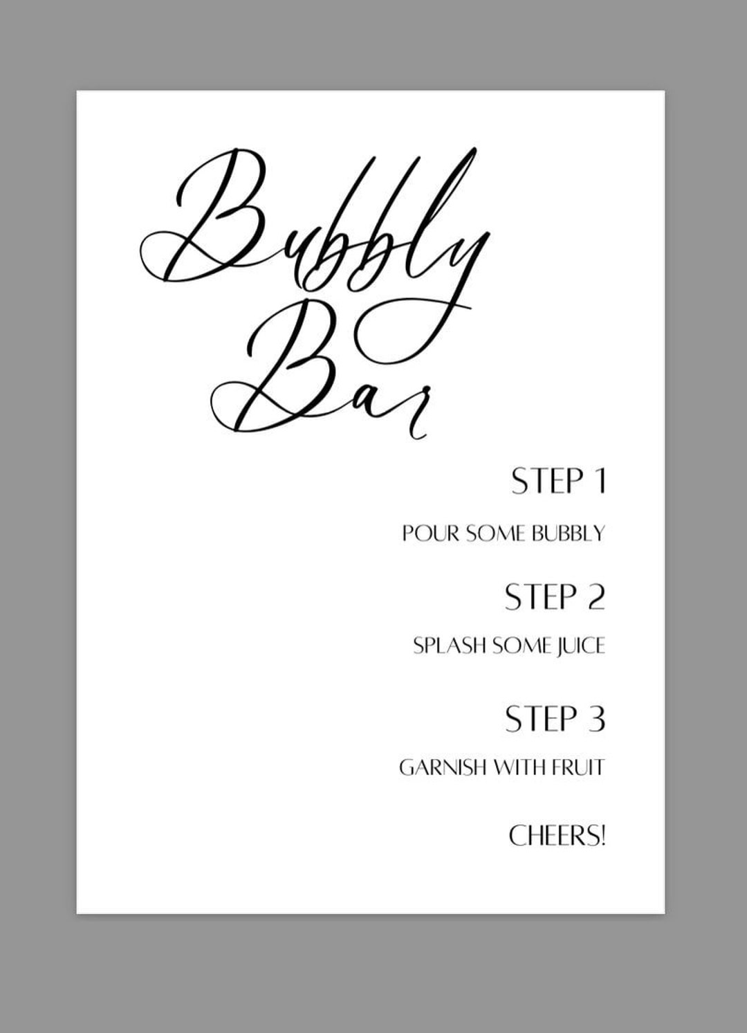 Bubbly Bar Sign Bridal Shower Mimosa Bar Sign Brunch and Etsy