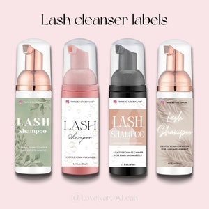 Personalised Lash shampoo label | Personalised Lash bath label | Personalised Lash cleanser label | Beauty label | Business labels