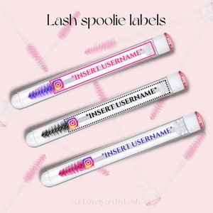 Personalised Lash Spoolie tube label | Personalised Lash brush label | Beauty label | Business labels
