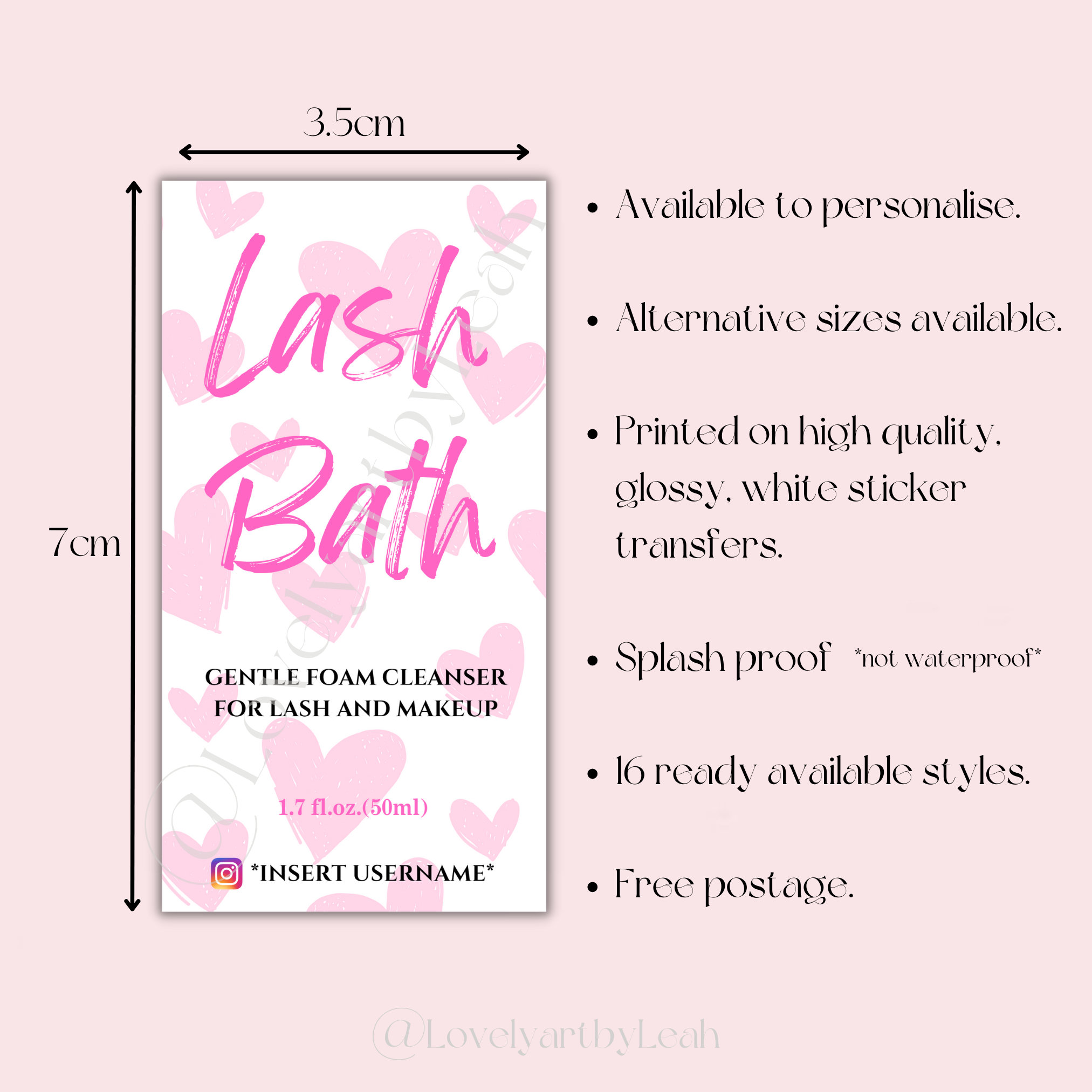 Personalised Lash Shampoo Label Personalised Lash Bath Label Etsy UK