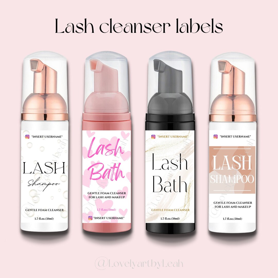 Personalised Lash Shampoo Label Personalised Lash Bath Label