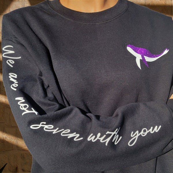 Bulletproof the Eternal Purple Whale Long Sleeve | Sweatshirt | BTS Inspired | We Are Not 7 With You | Cotton Polyester Fleece Crewneck
