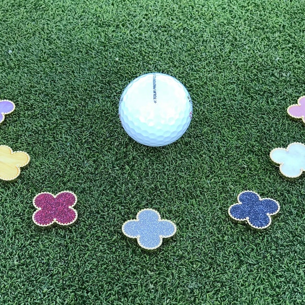 Clover Luxury Golf Ball Marker with Hat Clip. Golf accessories for Ball position ball marker to gift for Golfer