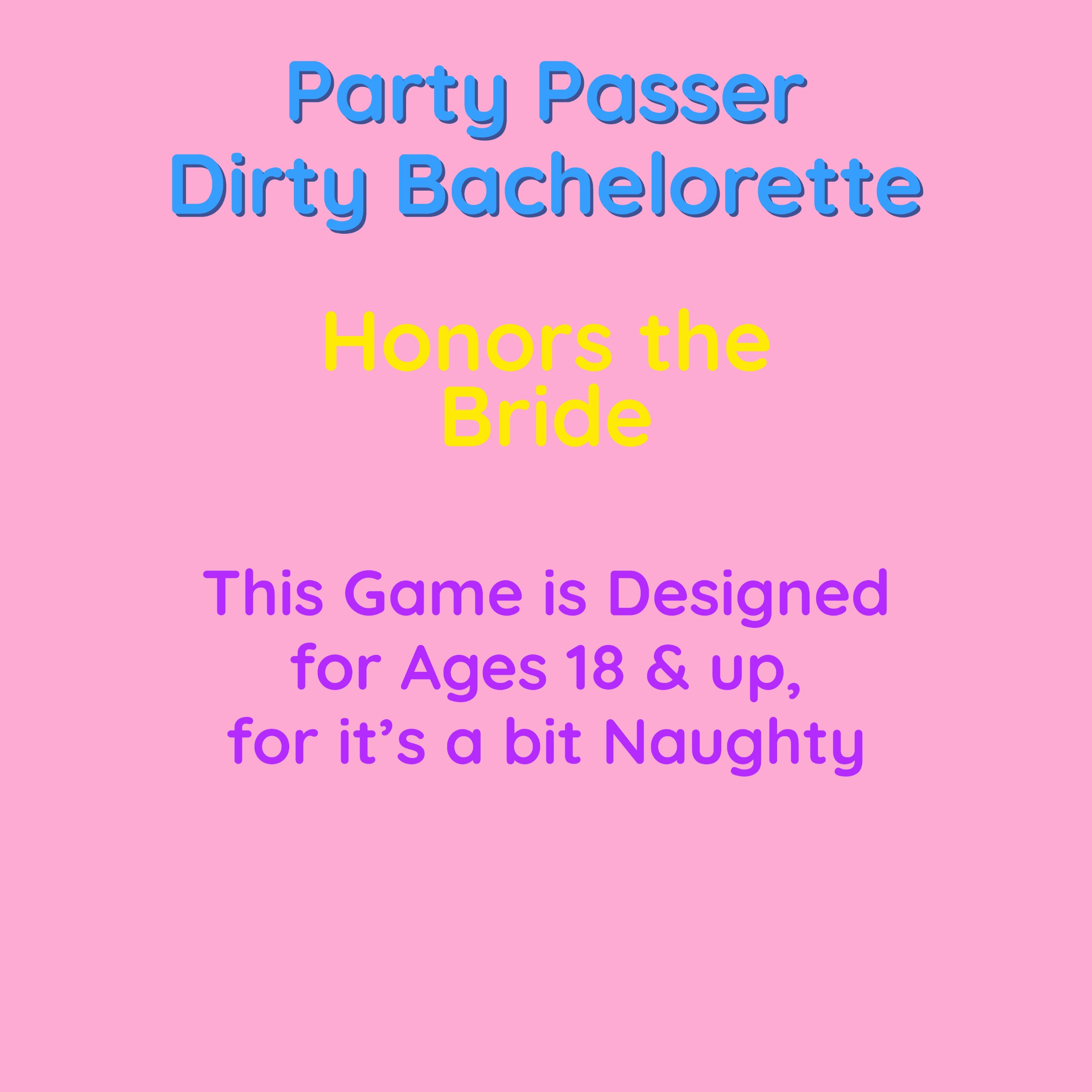 Party Passer Dirty Bachelorette a Group Unwrapping Game - Etsy