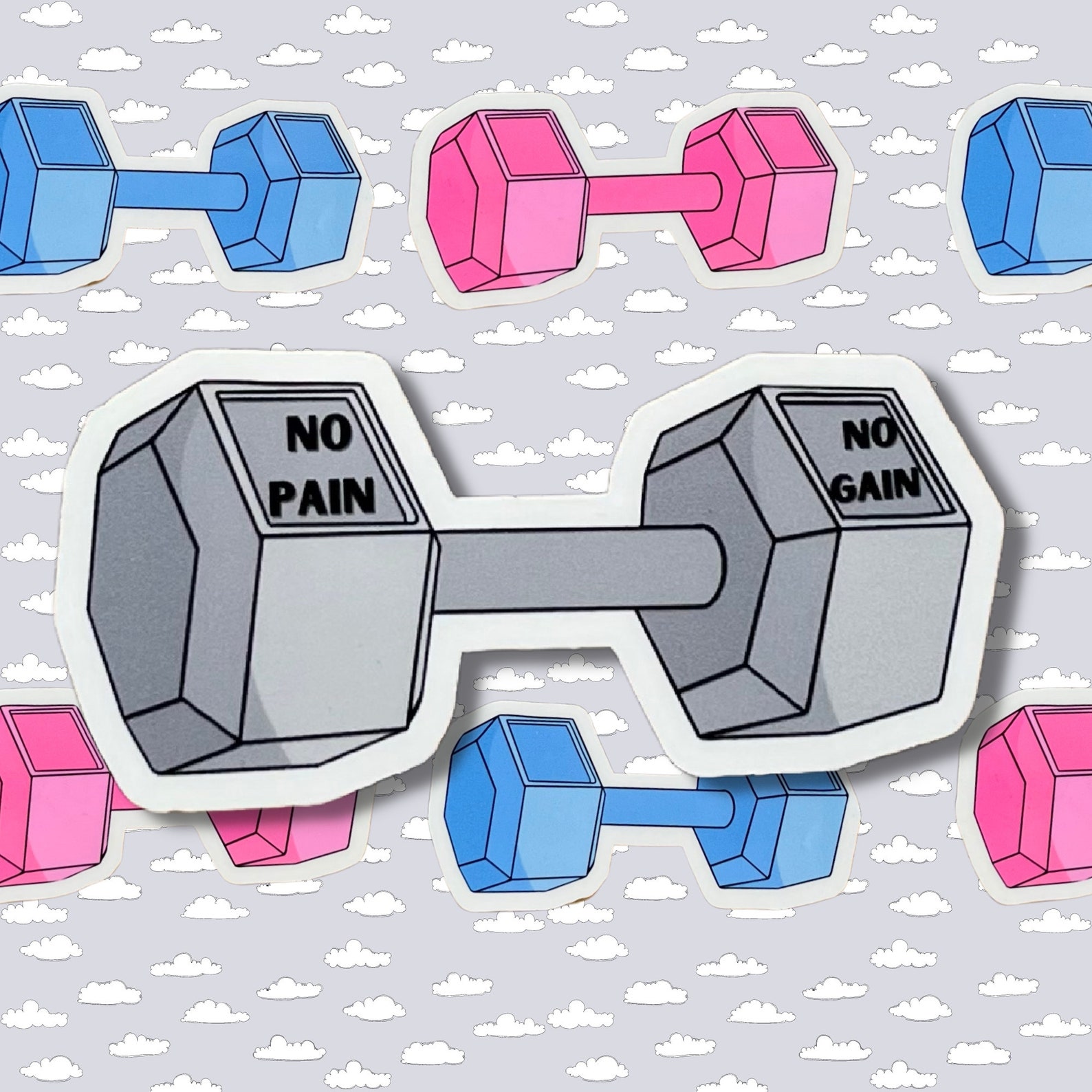 Dumbbell Sticker / Fitness Stickers / Gym Sticker / Water - Etsy