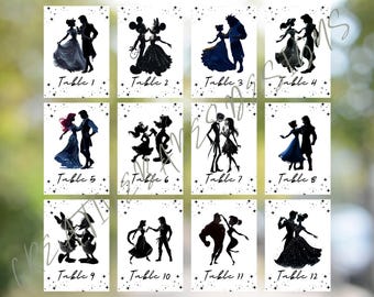 Números de mesa de boda inspirados en Disney con polvo de hadas, descarga digital, descarga editable en Canva