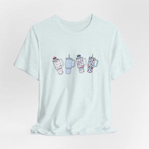Fourth of July Stanley Cup Tee | Illustrated Tumbler Row Shirt image 3