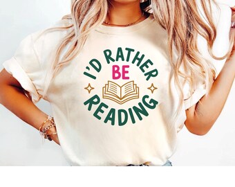 Camiseta "Prefiero estar leyendo" / Camiseta para amantes de los libros, camiseta con estampado de lectura