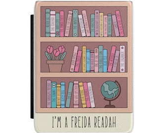 Soy una ilustración de Freida Readah para funda de Kindle/estante de libros, portada de lector electrónico para amantes de la lectura.