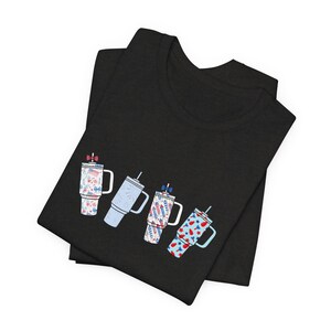 Fourth of July Stanley Cup Tee | Illustrated Tumbler Row Shirt image 6