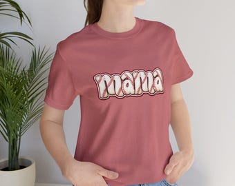Camiseta de béisbol con letras de burbuja para mamá / Camiseta para mamá