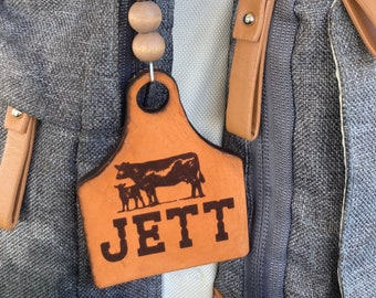Personalized Leather Name Tag- Diaper Bag Name Tag- Backpack Name Tag- Lunchbox Name Tag-Western Name Tag- Leather Name Tag-