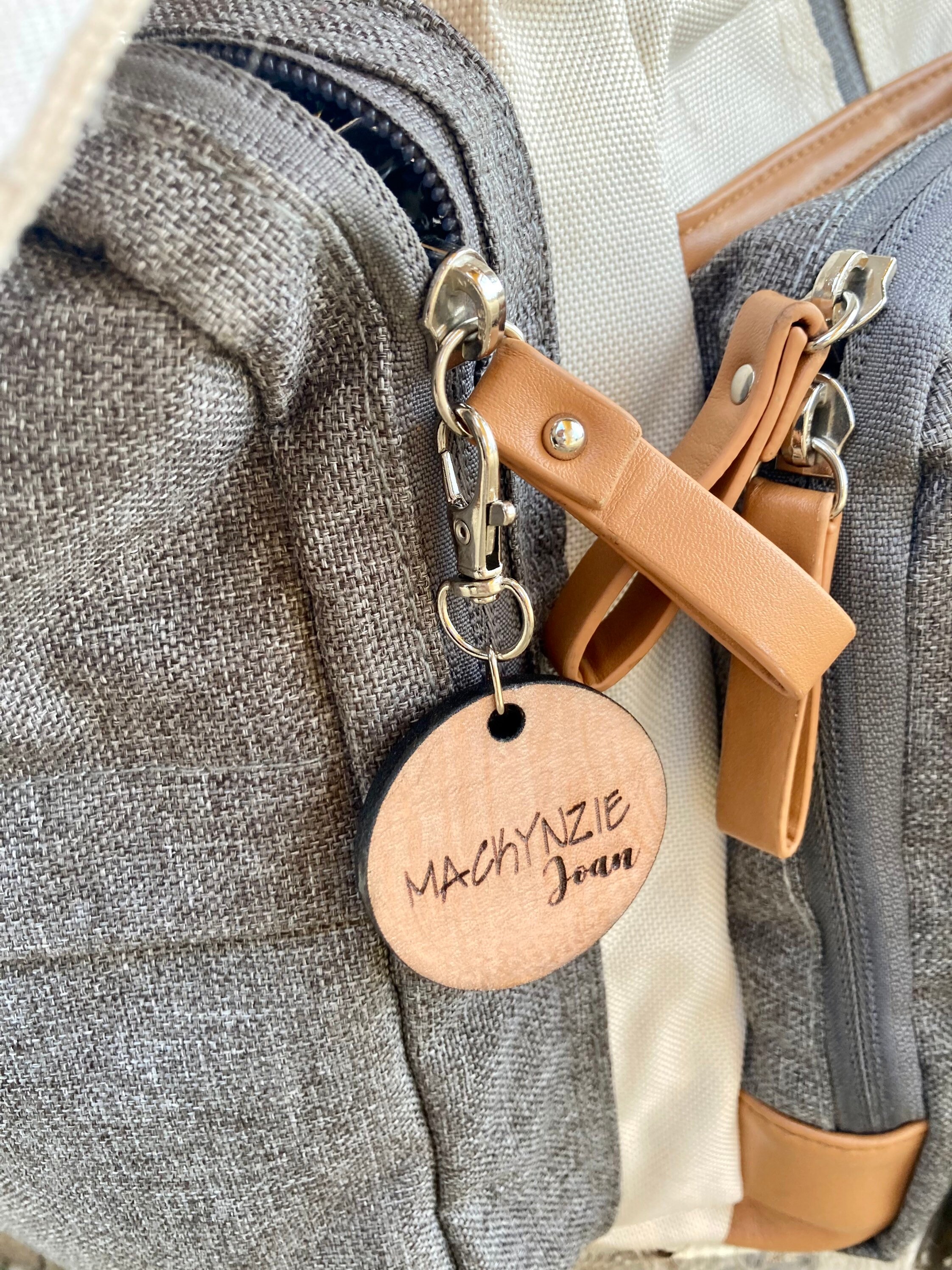 Personalized Leather Name Tag Diaper Bag Name Tag Backpack Etsy