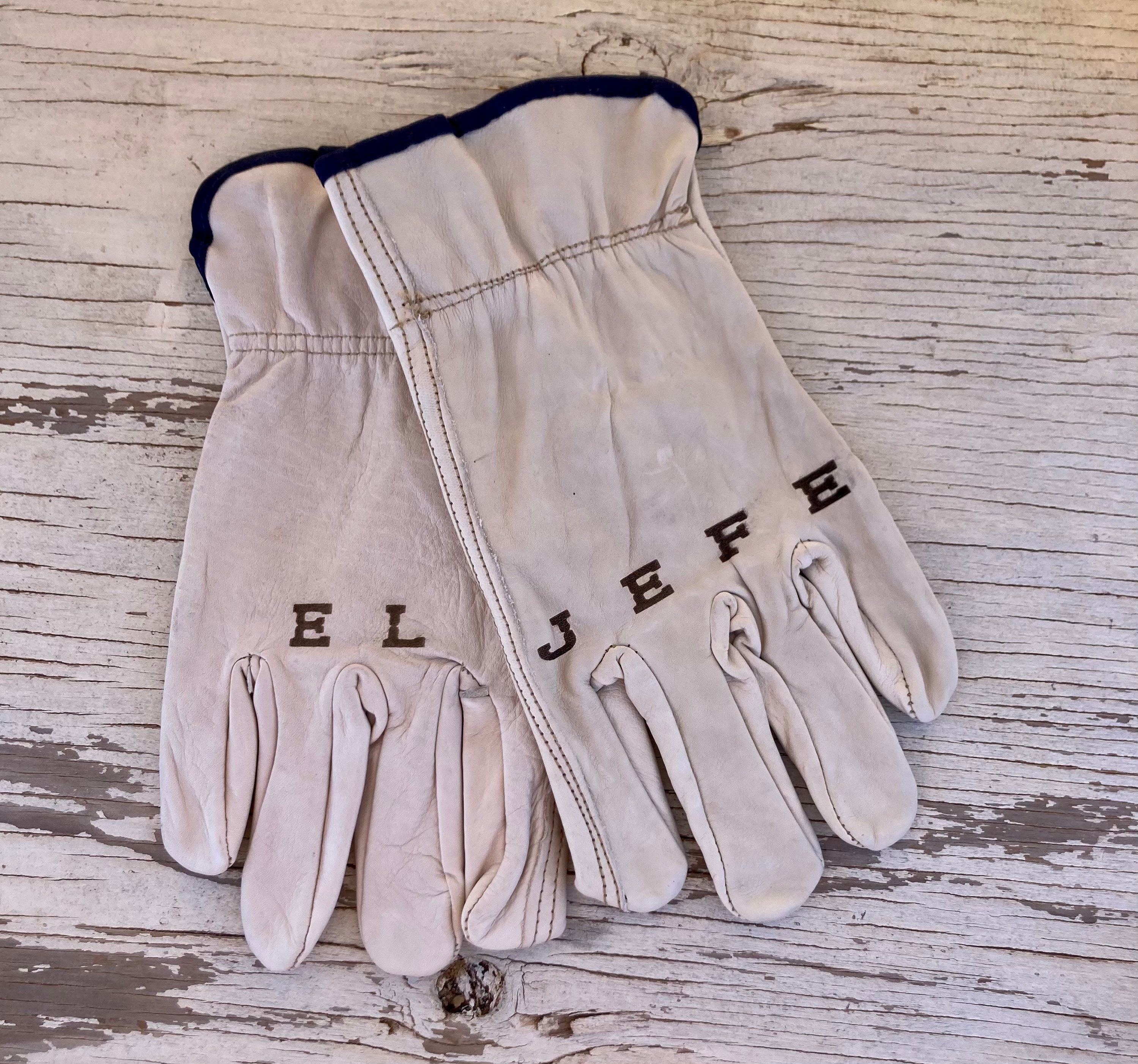 Personalized Leather Gloves, Grain Pigskin Leather brand FIRM GRIP Work  Gloves, Gift Daddy, Construction Gloves, Work Outdoor Men's 