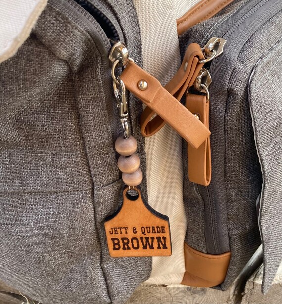 Personalized Leather Name Tag Diaper Bag Name Tag Backpack Etsy