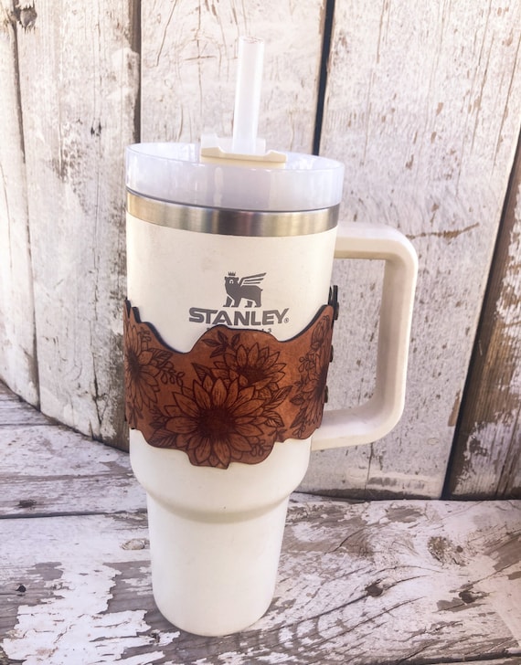 CUSTOM Cup Leather Sleeve Wrap 30 & 40 Oz Cup Sleeve Leather Tumbler Sleeve  Cup NOT Included 