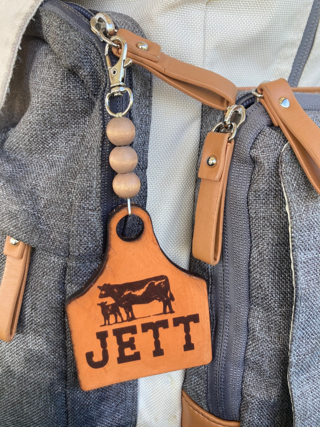 Personalized Leather Name Tag Diaper Bag Name Tag Backpack Name Tag