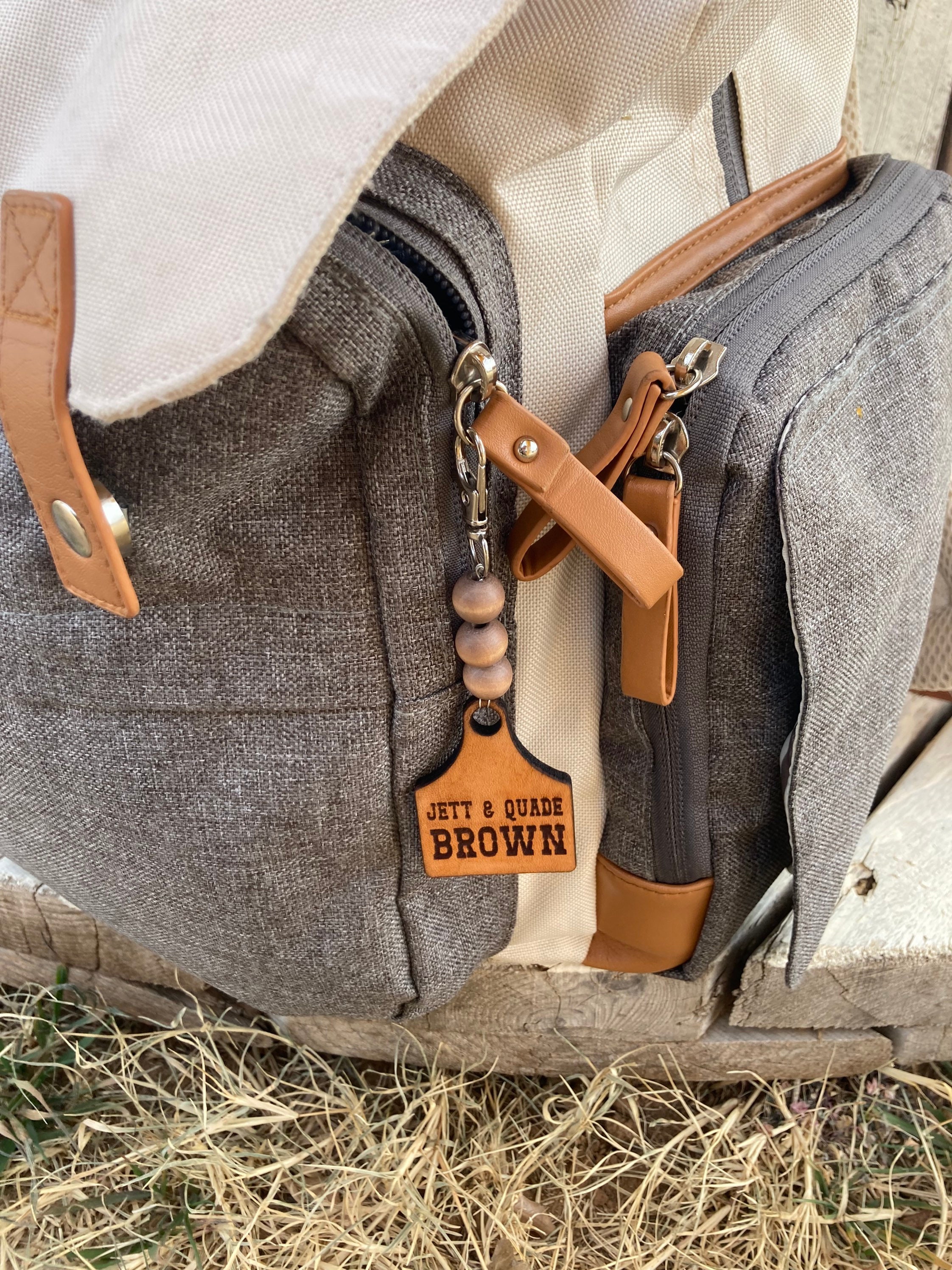 Personalized Leather Name Tag Diaper Bag Name Tag Backpack Etsy