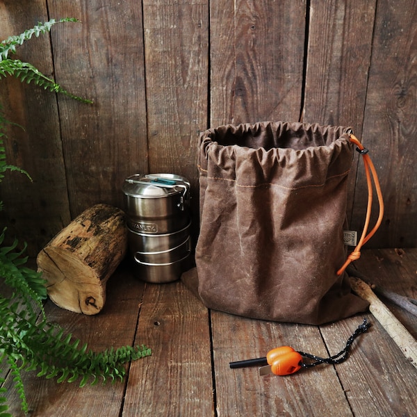 Campinggeschirr Tasche / Bushcraft Camping / Bushcraft Tasche / Gewachste Canvas Tasche / Beutel