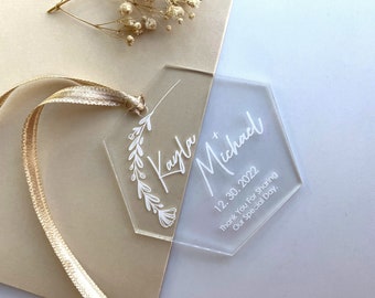 Wedding Favors for Guests in Bulk, Personalized Wedding Favors, Wedding Party Favors, Hexagon Ornament, Bussiness Logo Christmas Favors Tree