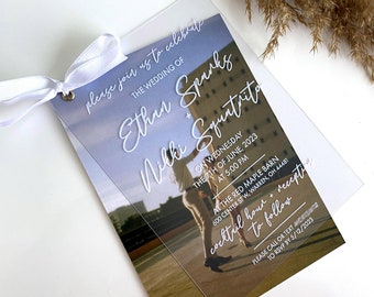Personalisierung für Sie Hochzeitseinladung, Fotoeinladungen, minimalistisches Design, klares oder frostiges Hochzeitseinladungsset, speziell für Sie