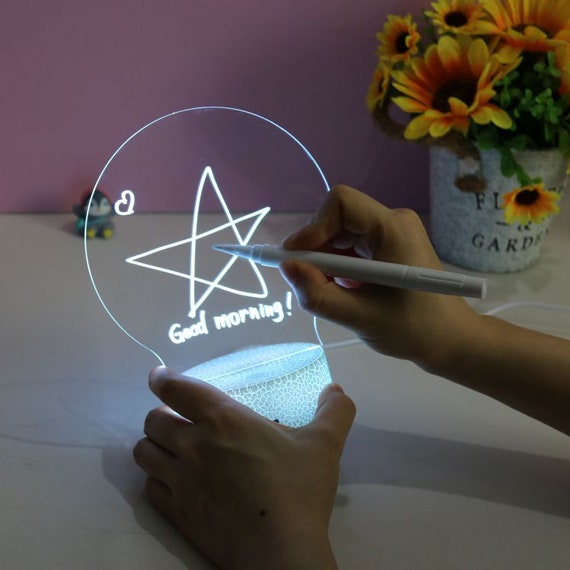 LED Light up Writing Board Acrylic Dry Erase Clear Writing Etsy