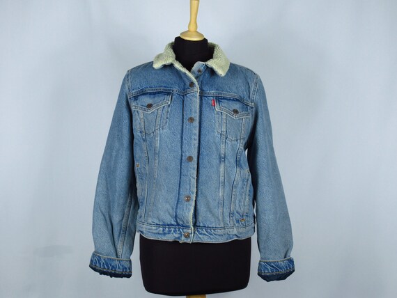 Vintage Womens Levi Denim Sherpa Jacket 