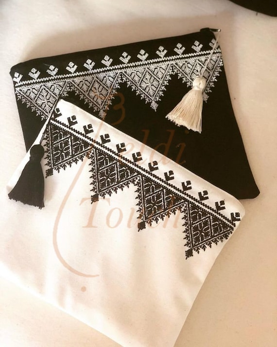 Trousse Brodée Motifs Kazakhs – Pochette Traditionnelle Mongolie, Multicouleur, Neuf Sans Étiquette