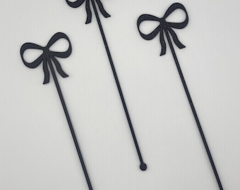 BOW Drink Stirrers | Bow Wedding Stir Sticks | Bow Cocktail Stirrers | Birthday, Engagement Party, Baby Shower, Bridal Shower | Drink Tags