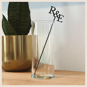 CUSTOM Drink Stirrers | Personalized Wedding Stir Sticks | Custom Initial Cocktail Stirrers | Birthday, Engagement Party | Drink Tags