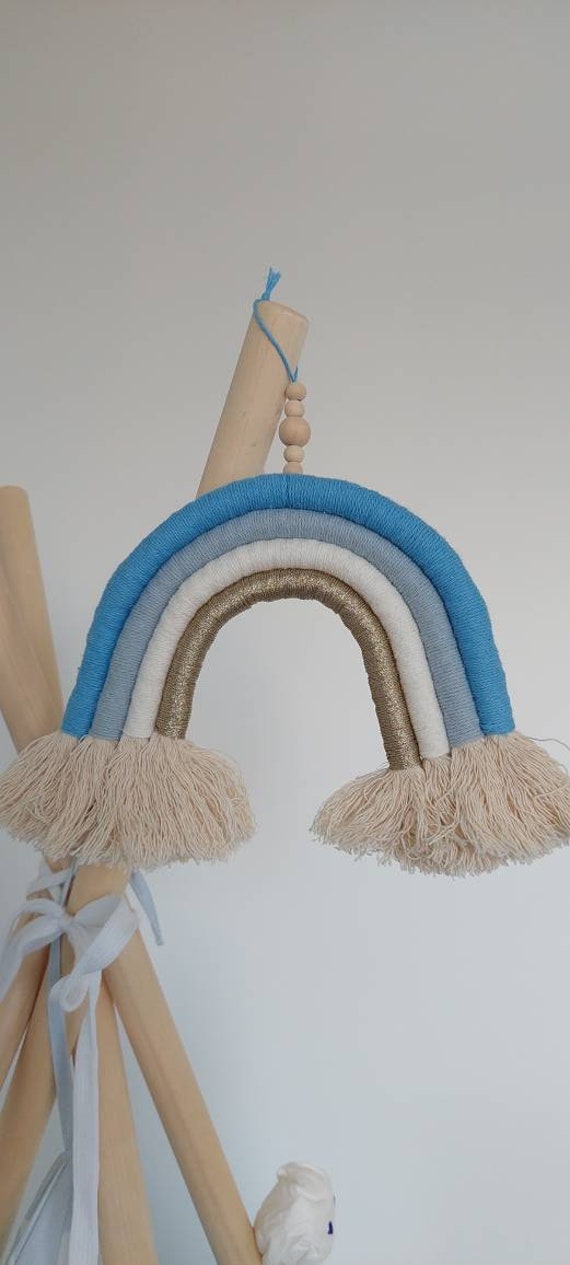 Arc-En-Ciel en Macramé Ambiance Douceur Bleutée
