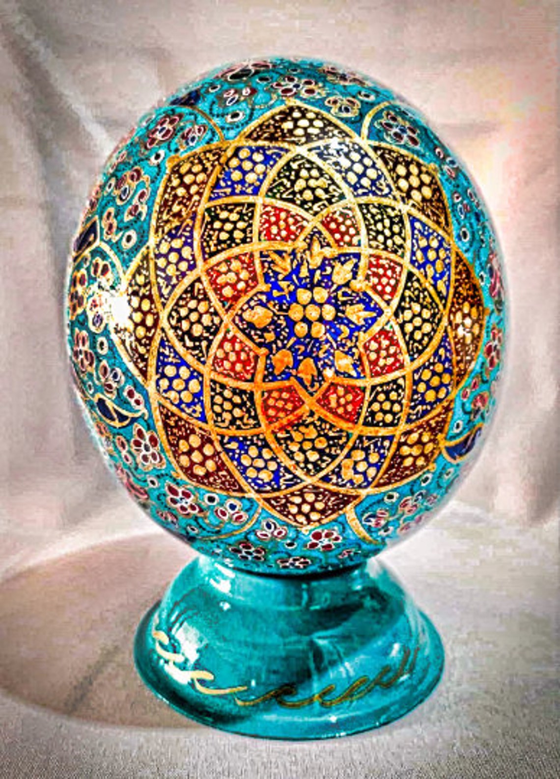 Hand Painted Ostrich Egg Painted Egg Decorative Natural Egg Etsy