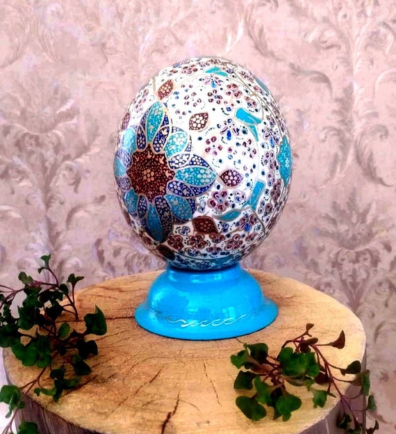 Premium Painted Ostrich Egg, Hand Painted Natural Ostrich Egg 