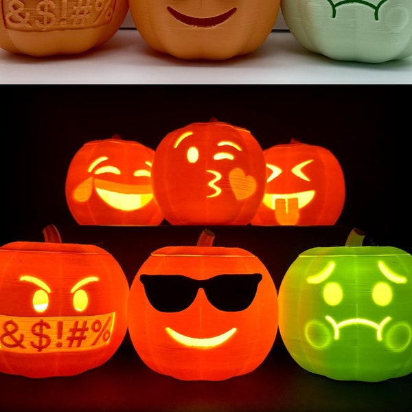 Emoji Pumpkin Jack-o'-Lanterns