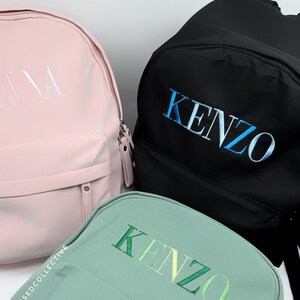 Sac à dos personnalisé avec nom brodé pour garderie, sac à dos monogramme cartable pour enfants bretelles réglables sac de week-end
