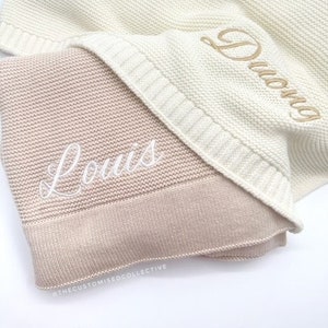 PERSONALISED EMBROIDERED baby blanket - name embroidery I Embroidered name blanket, personalised baby shower gift