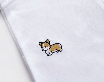 Embroidered Corgi Shirt: Dog Lover Gift
