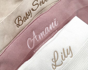 EMBROIDERED PERSONALISED  baby BLANKET - name embroidery I Embroidered name blanket, personalised baby shower gift, embroidered baby blanket