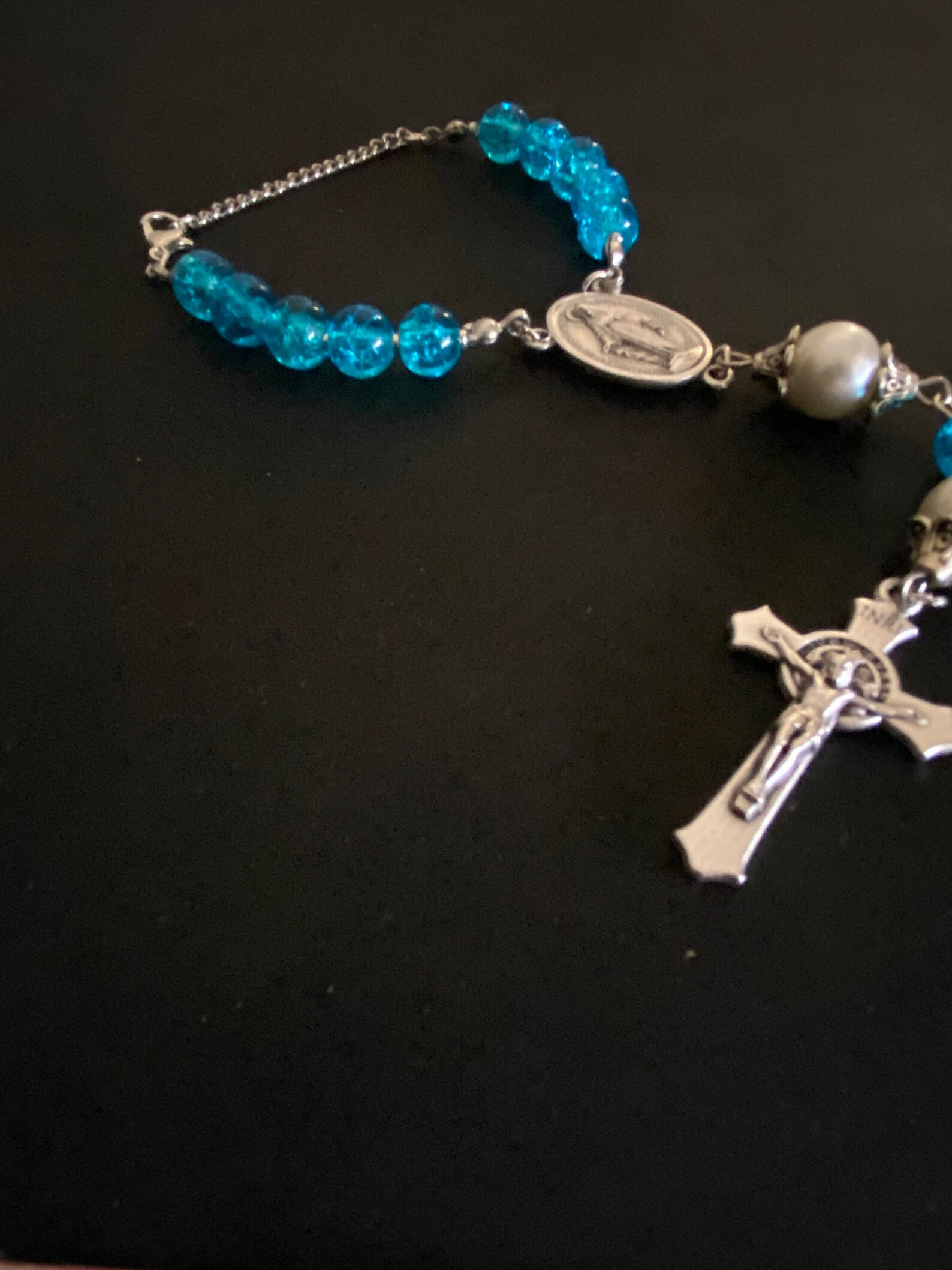 Personalized Hanging Rosary Bead Christening Gift First Etsy